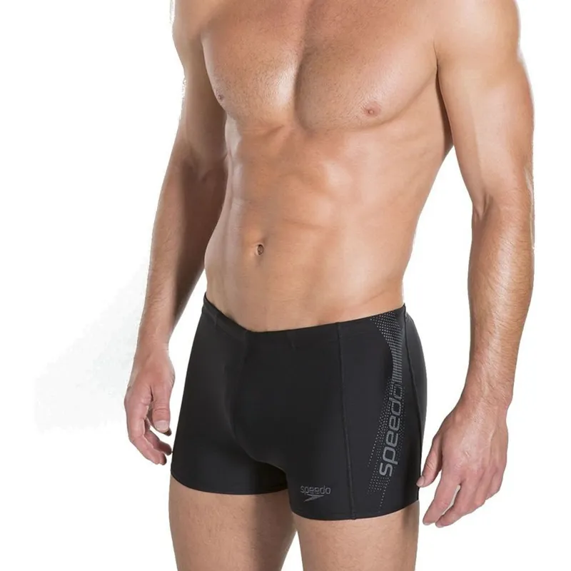 Speedo Men's Sports Logo Panel Aquashorts Black/Grey 30-2